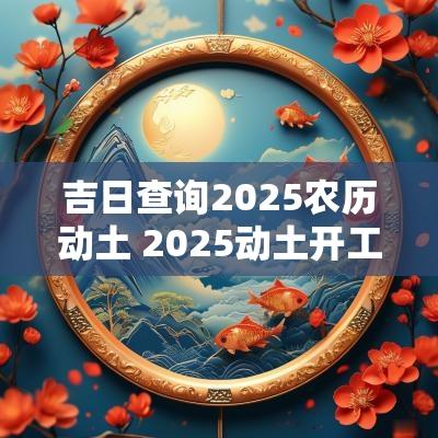 吉日查询2025农历动土 2025动土开工吉日吉时