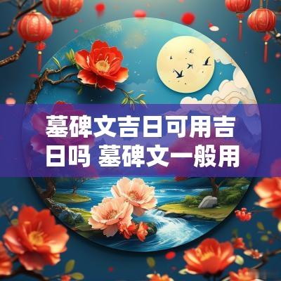 墓碑文吉日可用吉日吗 墓碑文一般用什么字体