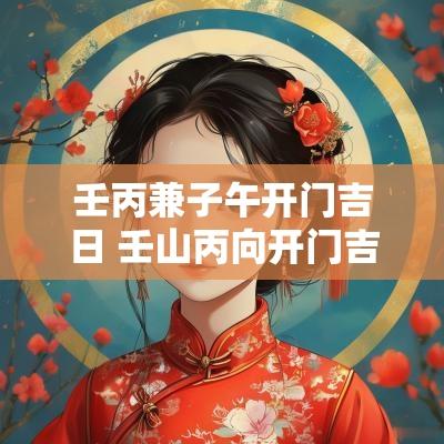 壬丙兼子午开门吉日 壬山丙向开门吉日吉时