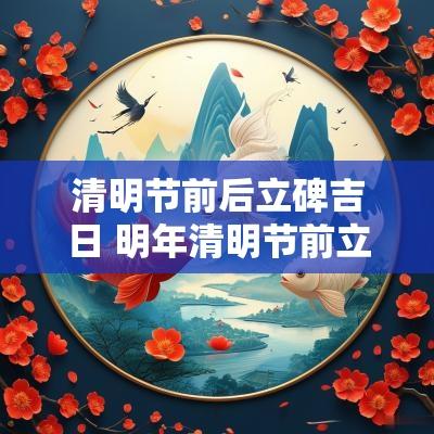 清明节前后立碑吉日 明年清明节前立碑吉日