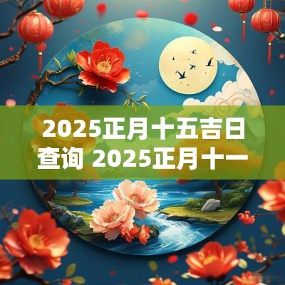 2025正月十五吉日查询 2025正月十一吉日查询