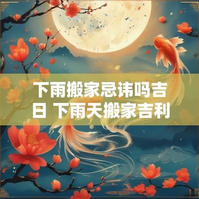 下雨搬家忌讳吗吉日 下雨天搬家吉利吗