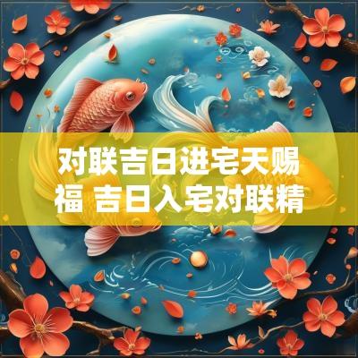 对联吉日进宅天赐福 吉日入宅对联精选大全