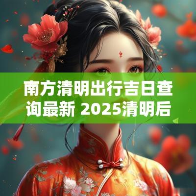 南方清明出行吉日查询最新 2025清明后出门吉日