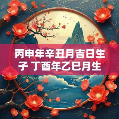 丙申年辛丑月吉日生子 丁酉年乙巳月生子吉日