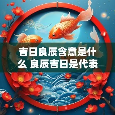 吉日良辰含意是什么 良辰吉日是代表什么意思