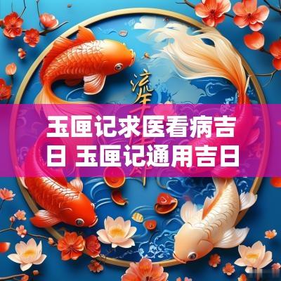 玉匣记求医看病吉日 玉匣记通用吉日大全