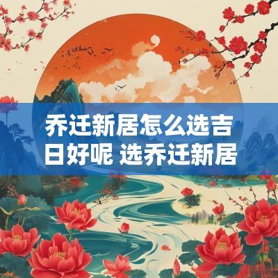 乔迁新居怎么选吉日好呢 选乔迁新居吉日哪个软件最准
