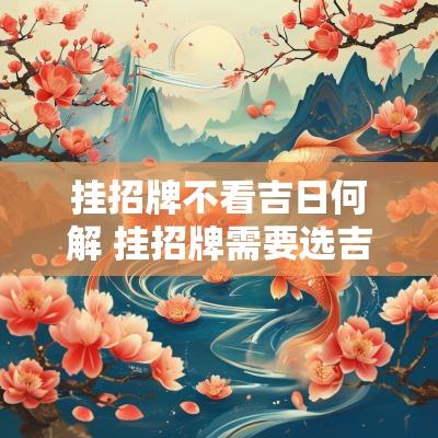 挂招牌不看吉日何解 挂招牌需要选吉日吗