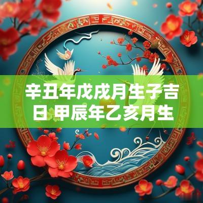 辛丑年戊戌月生子吉日 甲辰年乙亥月生子吉日