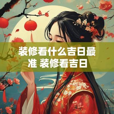 装修看什么吉日最准 装修看吉日