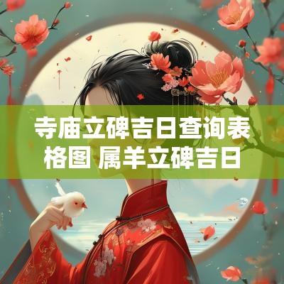 寺庙立碑吉日查询表格图 属羊立碑吉日2025年