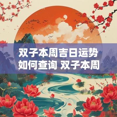 双子本周吉日运势如何查询 双子本周运势学业11月