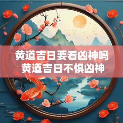 黄道吉日要看凶神吗 黄道吉日不惧凶神吗