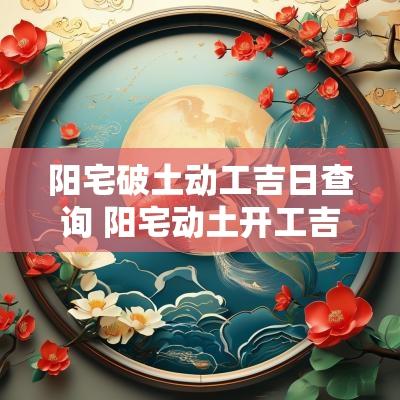 阳宅破土动工吉日查询 阳宅动土开工吉日查询表