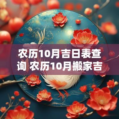 农历10月吉日表查询 农历10月搬家吉日查询