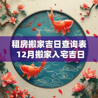 租房搬家吉日查询表 12月搬家入宅吉日
