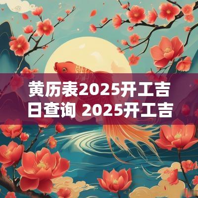 黄历表2025开工吉日查询 2025开工吉日要做啥