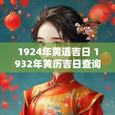 1924年黄道吉日 1932年黄历吉日查询