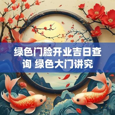 绿色门脸开业吉日查询 绿色大门讲究