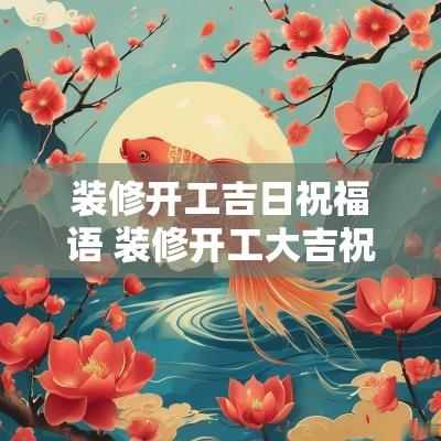 装修开工吉日祝福语 装修开工大吉祝福语简短