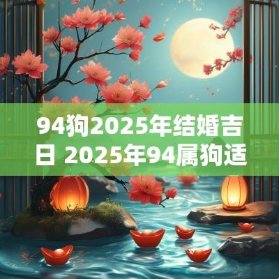 94狗2025年结婚吉日 2025年94属狗适合结婚的吉日