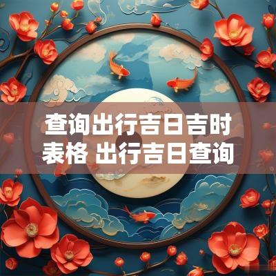 查询出行吉日吉时表格 出行吉日查询黄历表