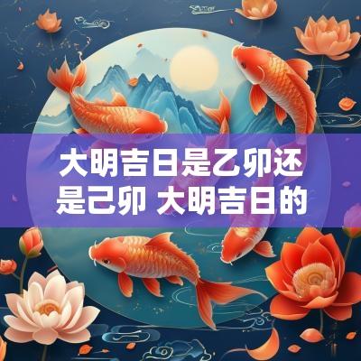 大明吉日是乙卯还是己卯 大明吉日的详细解释
