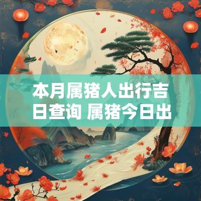 本月属猪人出行吉日查询 属猪今日出行吉凶