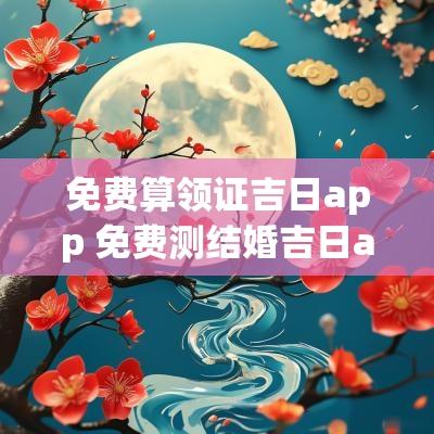 免费算领证吉日app 免费测结婚吉日app