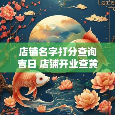 店铺名字打分查询吉日 店铺开业查黄历吉日