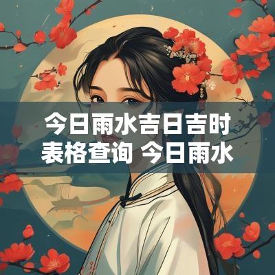 今日雨水吉日吉时表格查询 今日雨水节气图