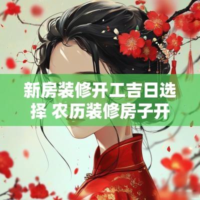 新房装修开工吉日选择 农历装修房子开工吉日