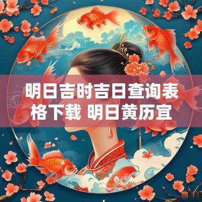 明日吉时吉日查询表格下载 明日黄历宜忌吉日查询
