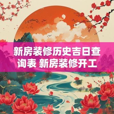 新房装修历史吉日查询表 新房装修开工吉日查询一览表