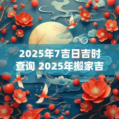 2025年7吉日吉时查询 2025年搬家吉日吉时