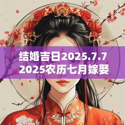 结婚吉日2025.7.7 2025农历七月嫁娶吉日