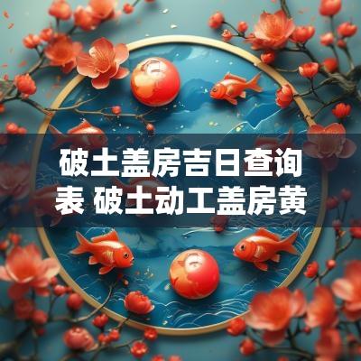 破土盖房吉日查询表 破土动工盖房黄道吉日