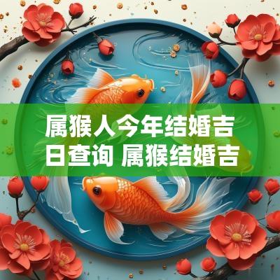 属猴人今年结婚吉日查询 属猴结婚吉日查询2025