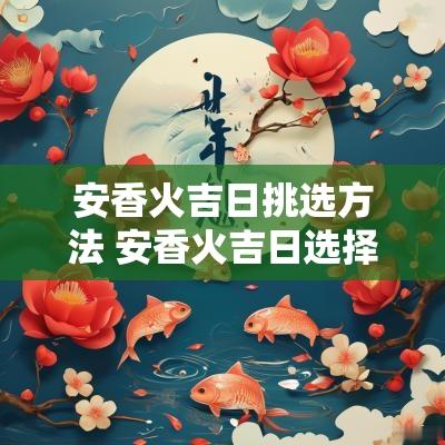 安香火吉日挑选方法 安香火吉日选择