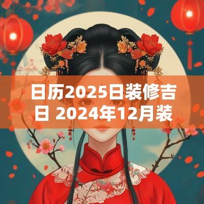 日历2025日装修吉日 2025年12月装修黄道吉日专用日历