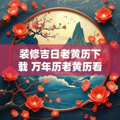 装修吉日老黄历下载 万年历老黄历看装修吉日