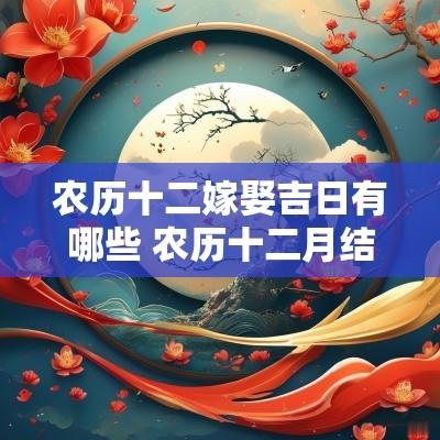农历十二嫁娶吉日有哪些 农历十二月结婚吉日一览表