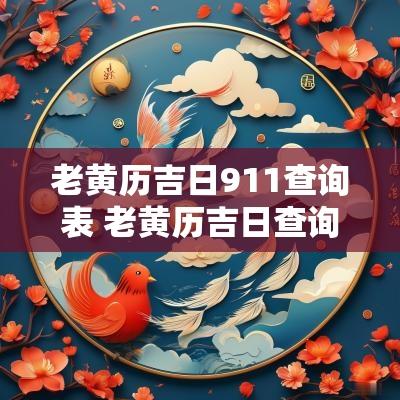 老黄历吉日911查询表 老黄历吉日查询1988