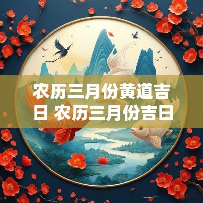 农历三月份黄道吉日 农历三月份吉日