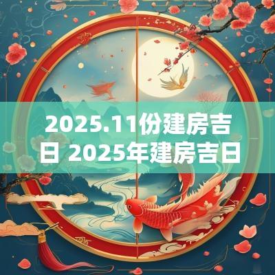 2025.11份建房吉日 2025年建房吉日