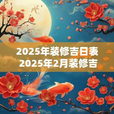2025年装修吉日表 2025年2月装修吉日