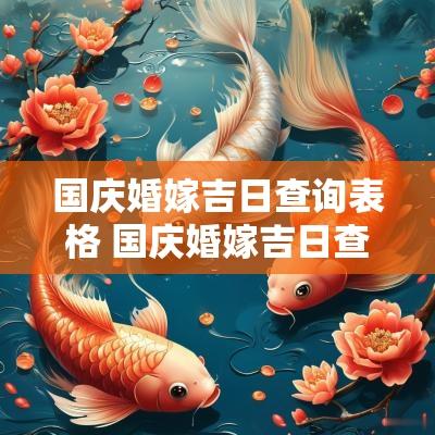 国庆婚嫁吉日查询表格 国庆婚嫁吉日查询大全最新