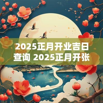 2025正月开业吉日查询 2025正月开张吉日