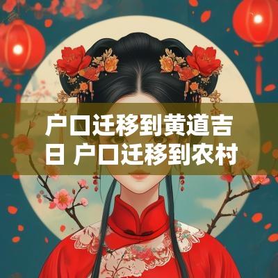 户口迁移到黄道吉日 户口迁移到农村条件